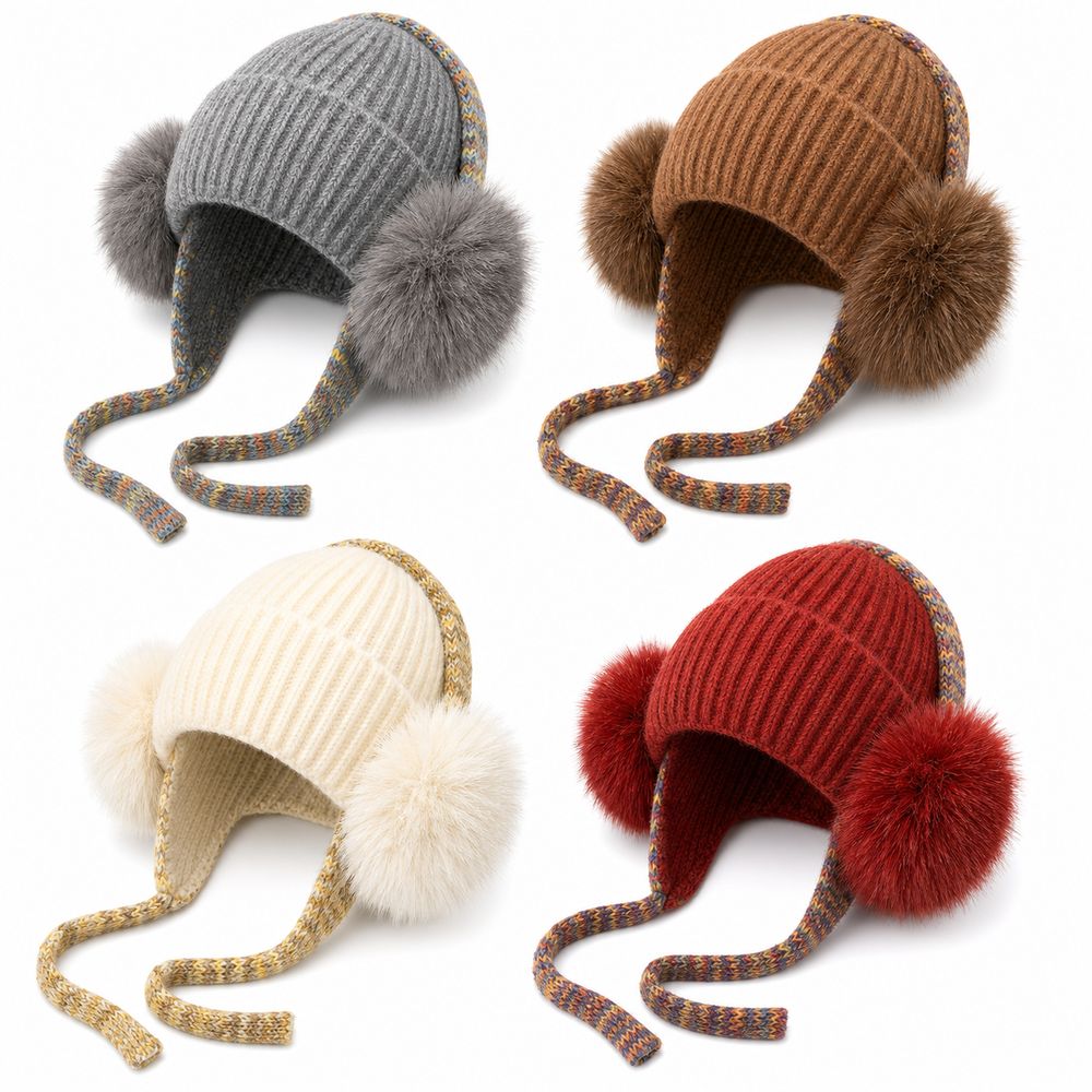 Beanie Cuffed Knit - デイリーニット耳当て付きビーニー フリース裏地付き カフ付き冬用帽子 暖かいフリース裏地付き帽子 アウトドアカジュアル