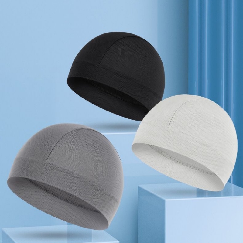 Skull Cap Helmet Liner - サイクリング用ヘルメットライナー汗吸収帽子男性女性速乾性通気性メッシュスカルビーニーキャップハイキングランニングスポーツヘッドラップ