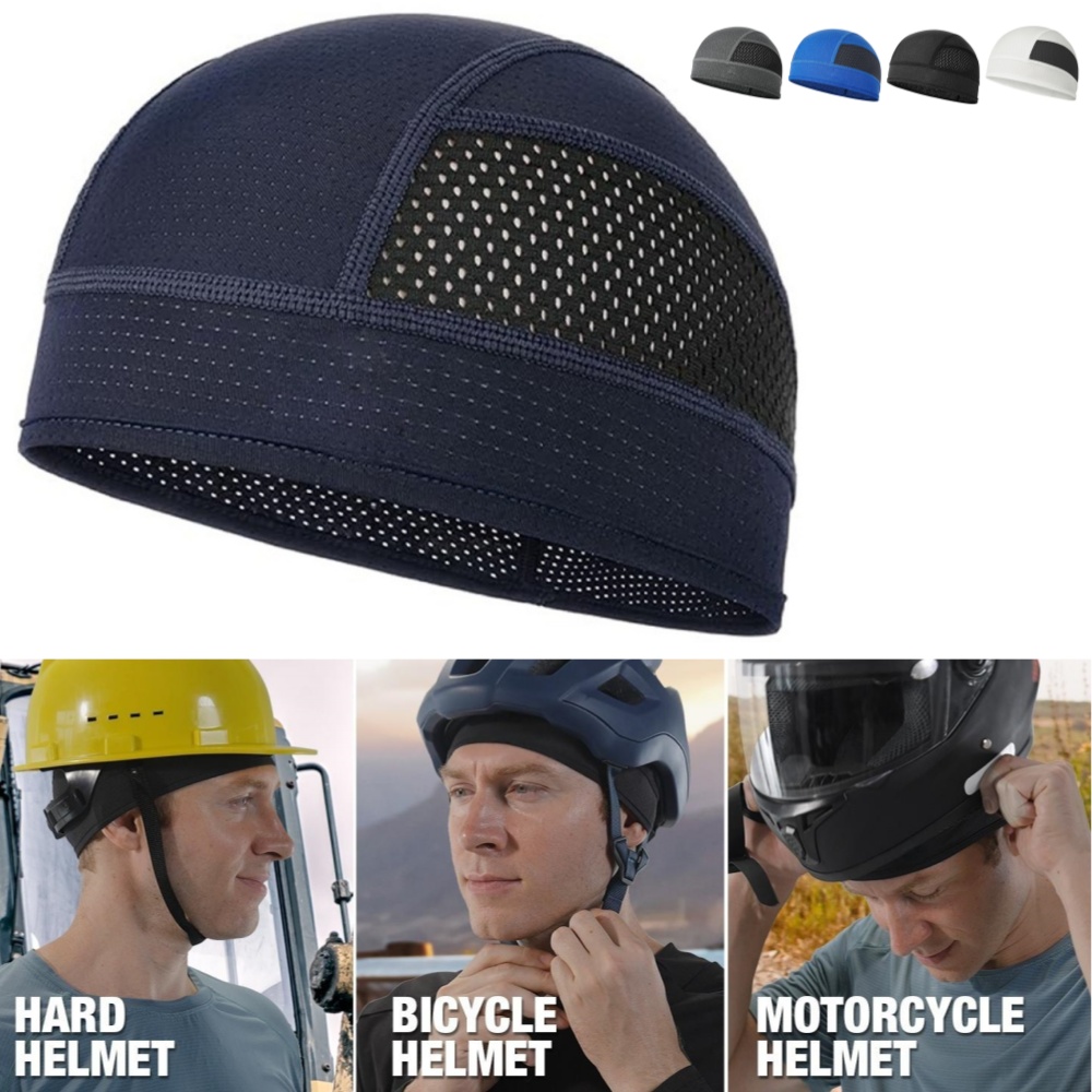 Skull Cap Helmet Liner - 夏メッシュ薄型ベントビーニーキャップボンネット男性用汗吸収スカルキャップヘルメット下吸湿性サイクリングキャップライダー用