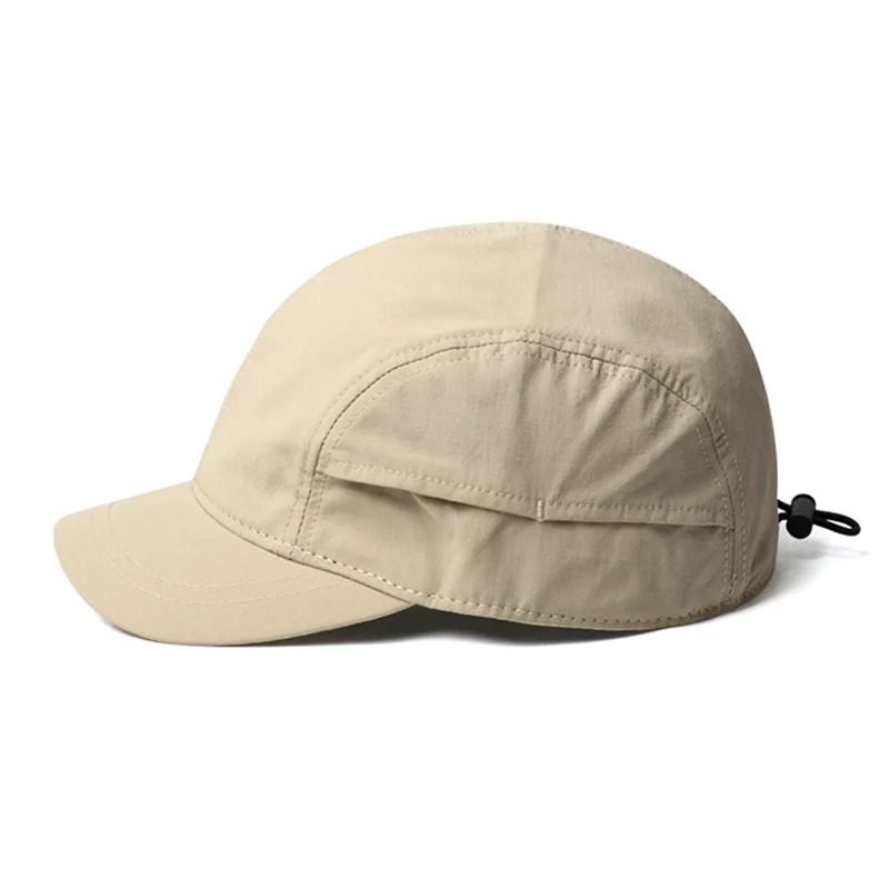 Baseball Cap Structured - つばの短い無地の野球帽 軽量 速乾性 ポリエステル製 調節可能なバックル留め 日焼け防止