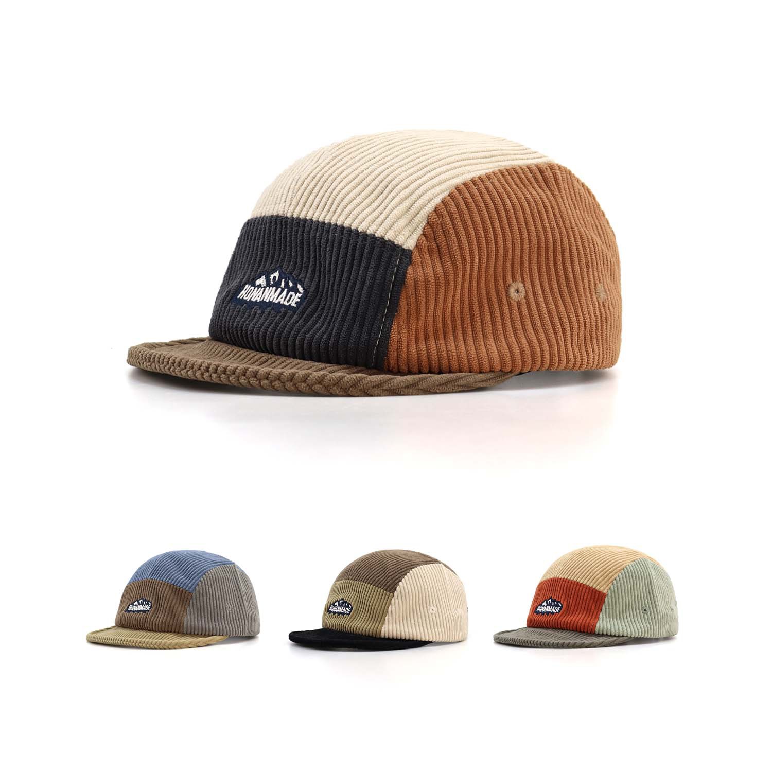 Corduroy Cap 5 Panel - レディース ソフト テクスチャー コーデュロイ カラーブロック 5