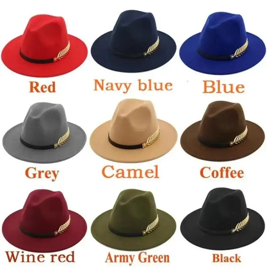 Fedora Hat Wool - シンプルなファッションフォーマルな機会のカップルウール帽子大きなつばジャズ帽子秋と冬のファッション英国ヴィンテージシルクハット