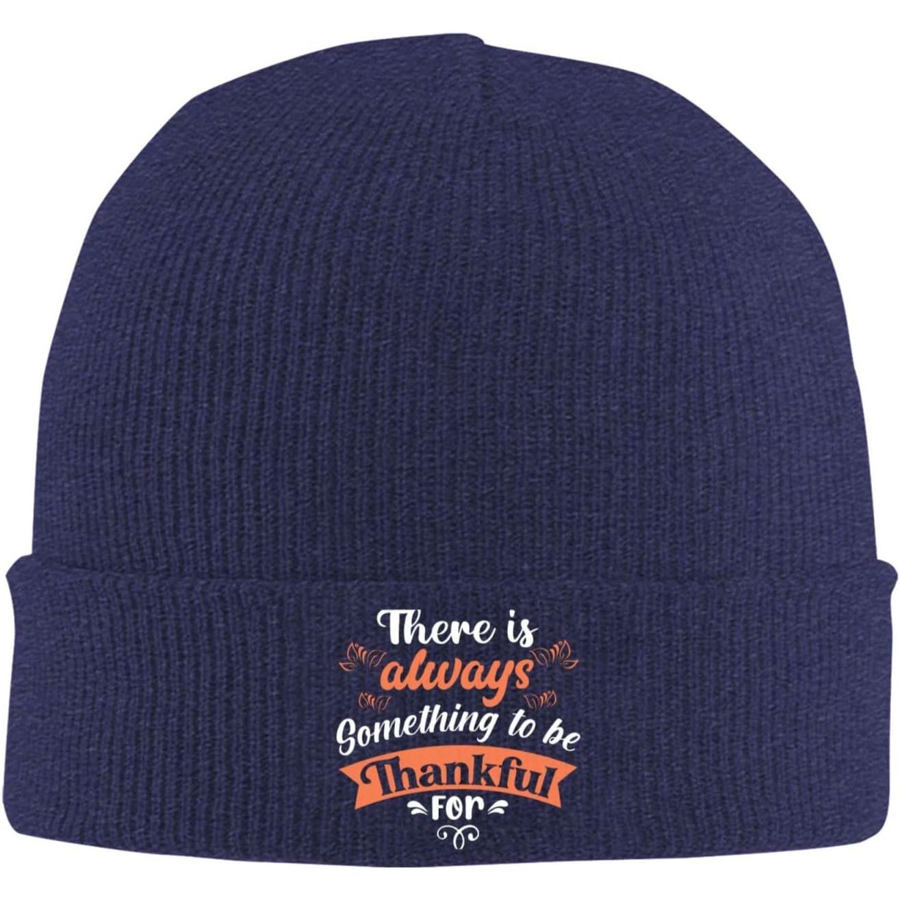 Beanie Cuffed Knit - 常に感謝すべきものがある ビーニー メンズ レディース 冬用 ソフトで暖かいニット