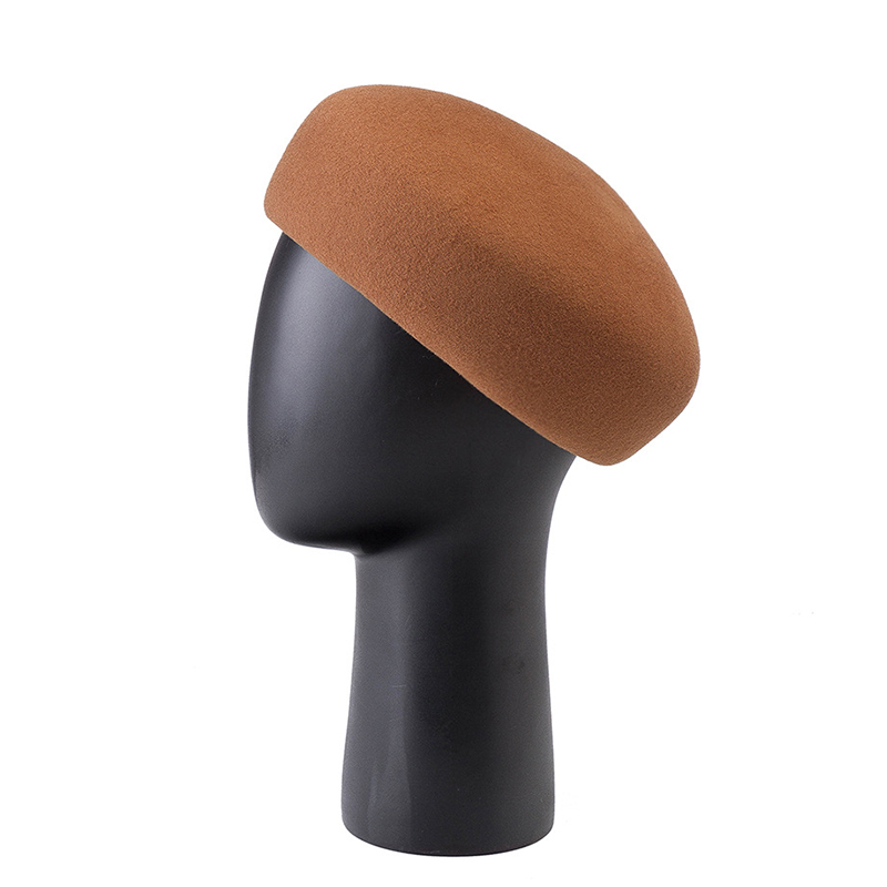 Beret French Wool - フランス風の新しいウールベレー帽、女性用フェルト冬帽子、おしゃれなベレー帽、レディースピルボックスハット、シンプルな画家風暖かい帽子