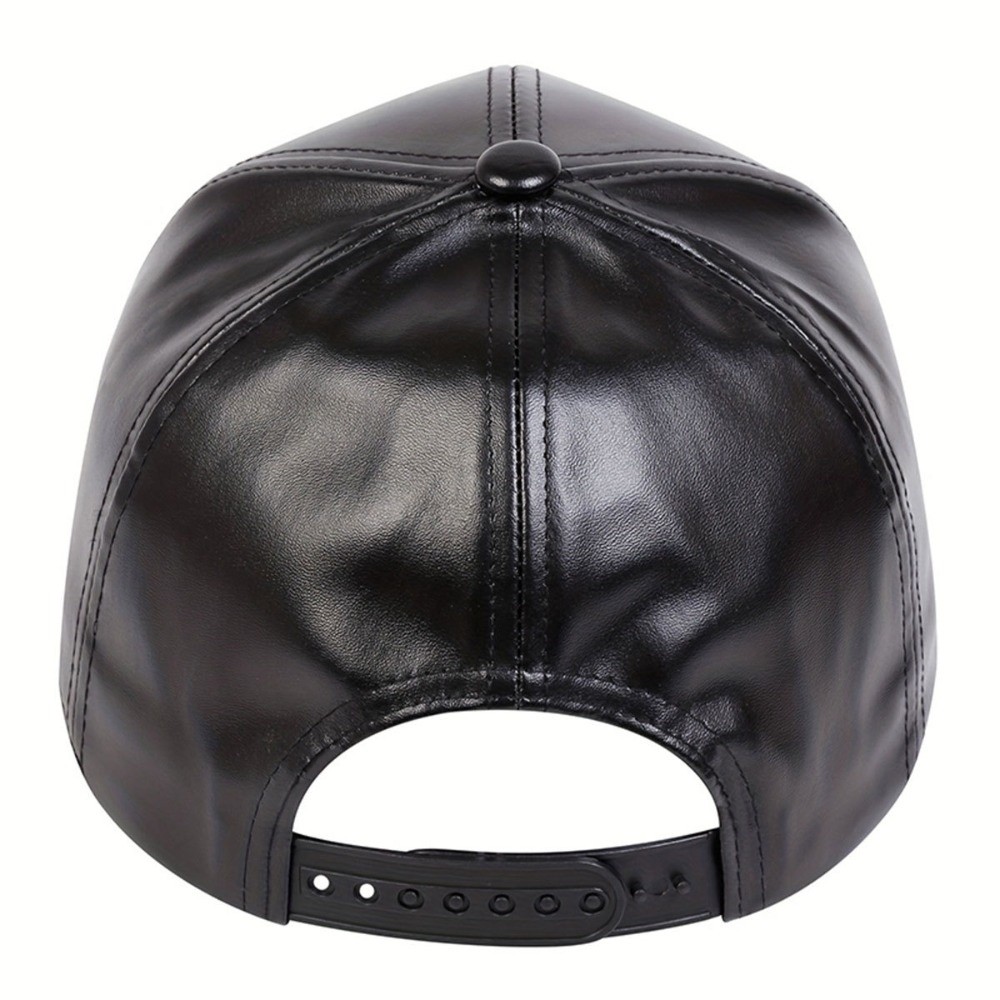 Baseball Cap Structured - ファッション PU ソリッド野球帽お父さん帽子調節可能な暖かいレザーキャップ日焼け止め帽子カジュアルキャップヒップホップスナップバック帽子男性