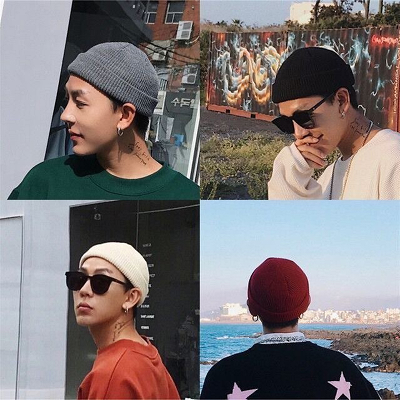 Beanie Cuffed Knit - 1個入り 冬用 暖かい ユニセックス ウール ビーニー帽