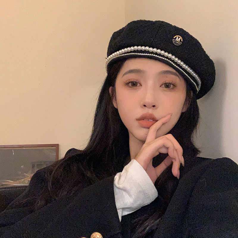W102冬のバーネット、チェーン、パール、ヘップバーンスタイ - Beret French Wool のレビューと価格