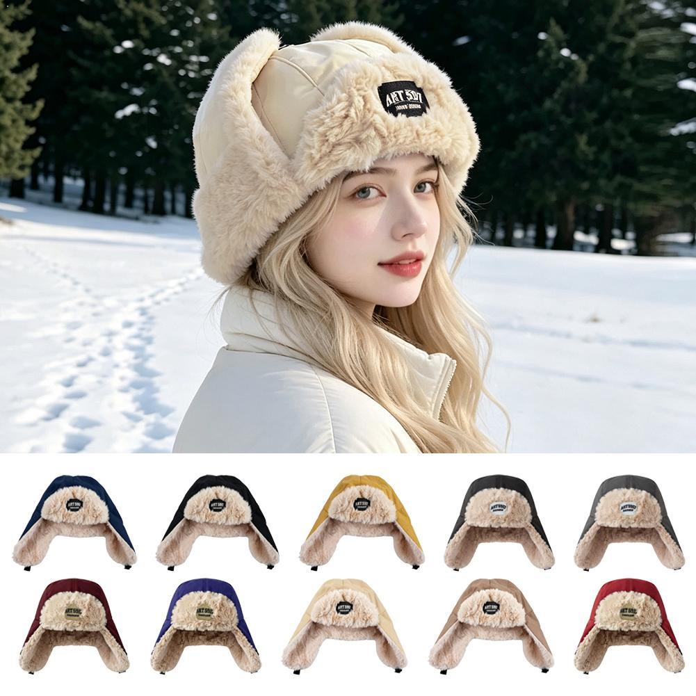 冬用フェイクファー裏地付きトラッパーハット、防風耳当て付きウ - Trapper Hat Ear Flap のレビューと価格