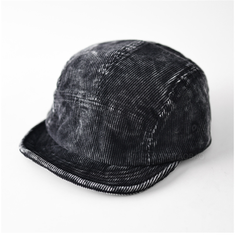 レトロなオールドコーデュロイ5パネルショートソフトブリムベー - Corduroy Cap 5 Panel のレビューと価格