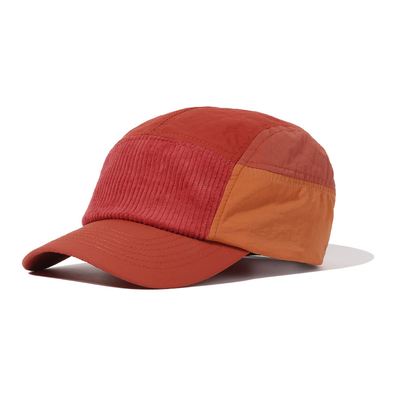 5パネルストリートスタイルワークウェア野球帽、カラーブロック - Corduroy Cap 5 Panel のレビューと価格