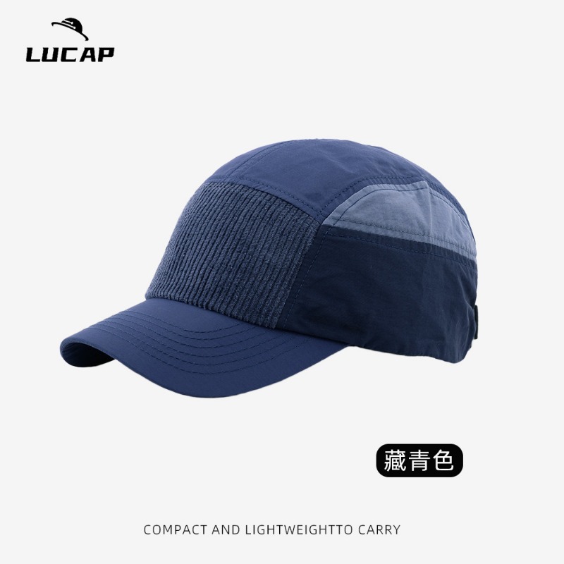 カスタム刺繍ロゴ入りカラーブロックコーデュロイパネル野球帽  - Corduroy Cap 5 Panel のレビューと価格