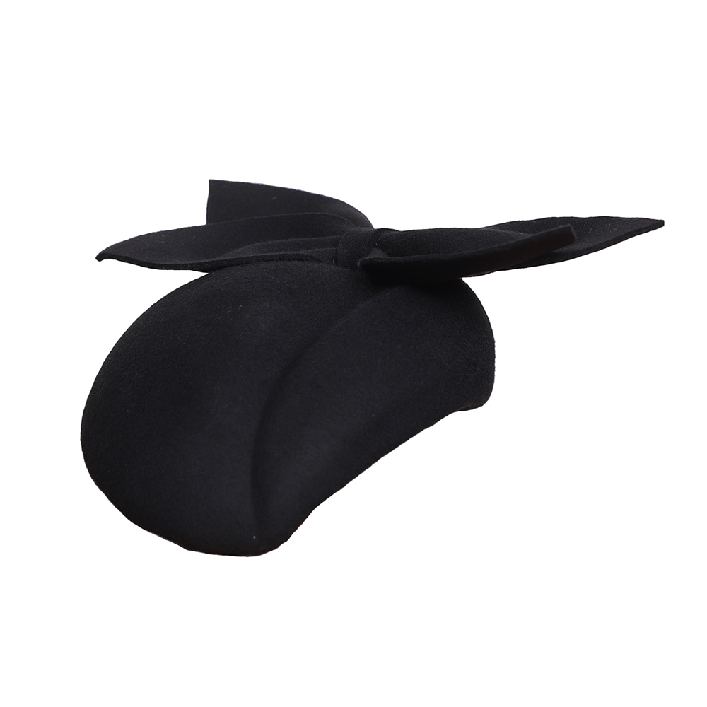 FS ブラックホワイトウールフレンチベレー帽 リボン付き教会 - Beret French Wool のレビューと価格