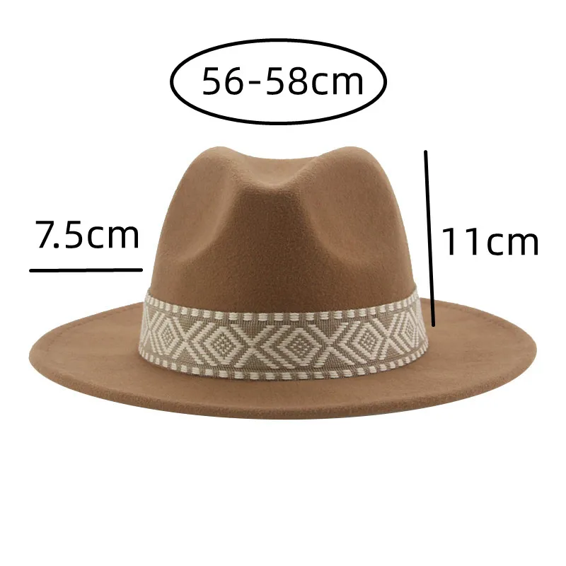 男性と女性のためのカウボーイスタイルのパナマハット,大きなつ - Fedora Hat Wool のレビューと価格