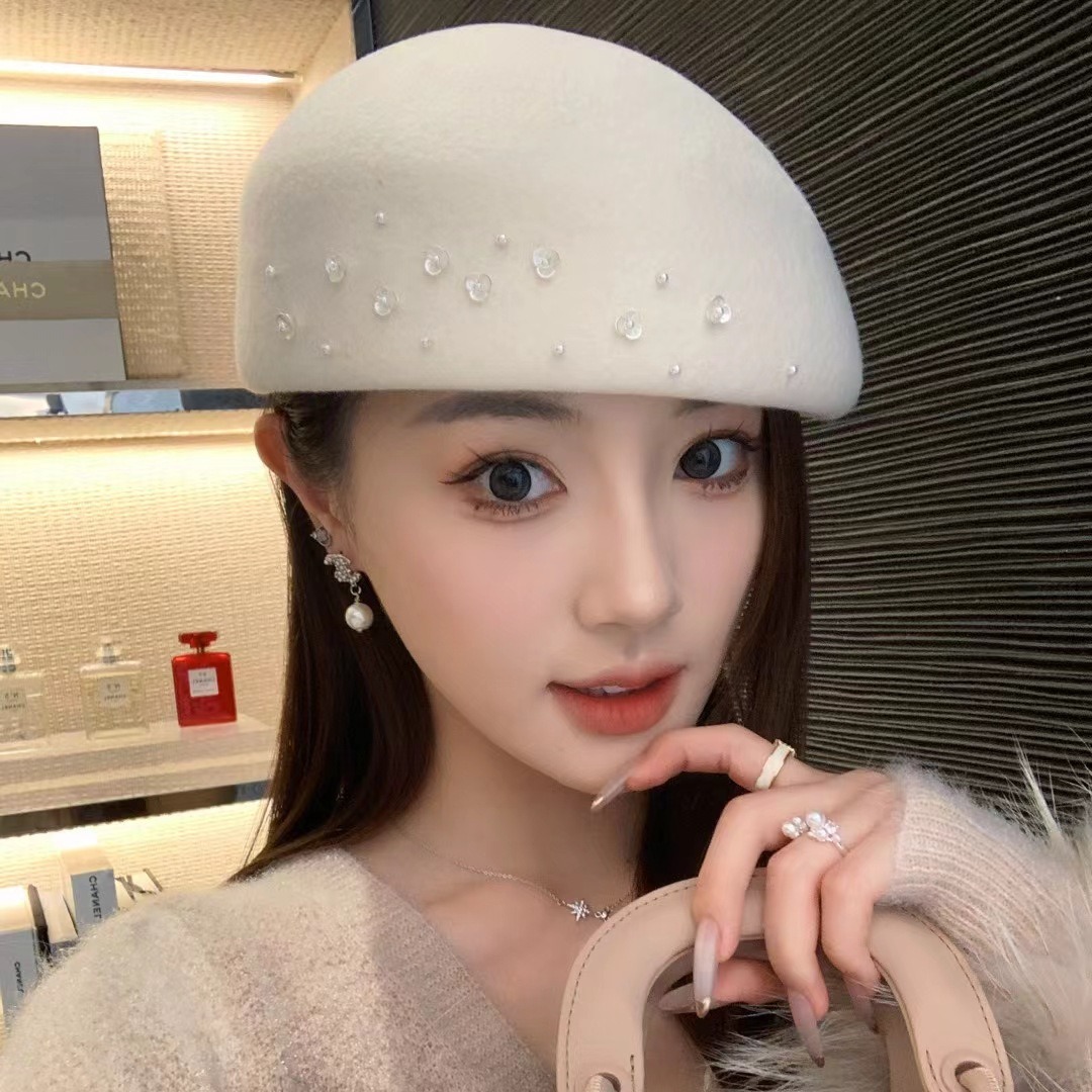 女性用英国ウールベレー帽,社交スタイル,フレンチエントリー, - Beret French Wool のレビューと価格