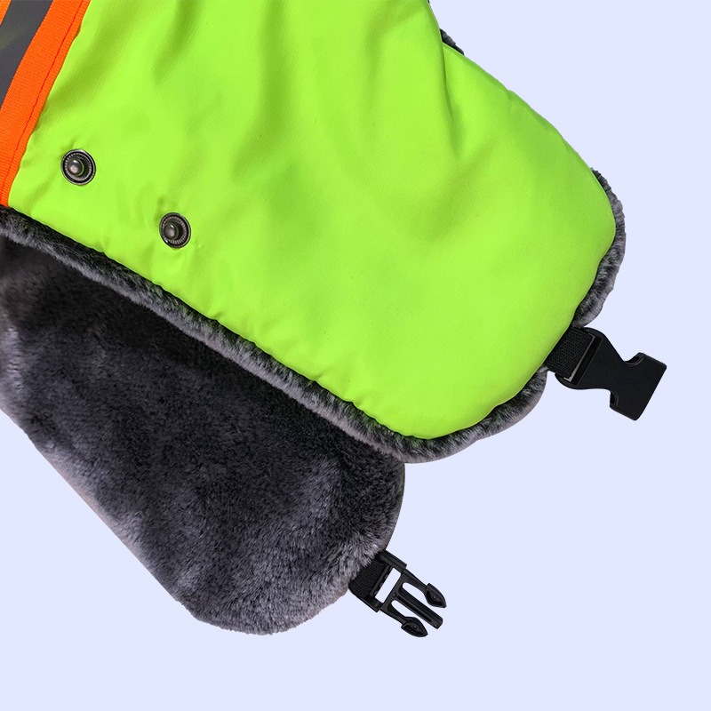 冬用トラッパーハット 耳当て付き オレンジ＆蛍光グリーン 反 - Trapper Hat Ear Flap のレビューと価格