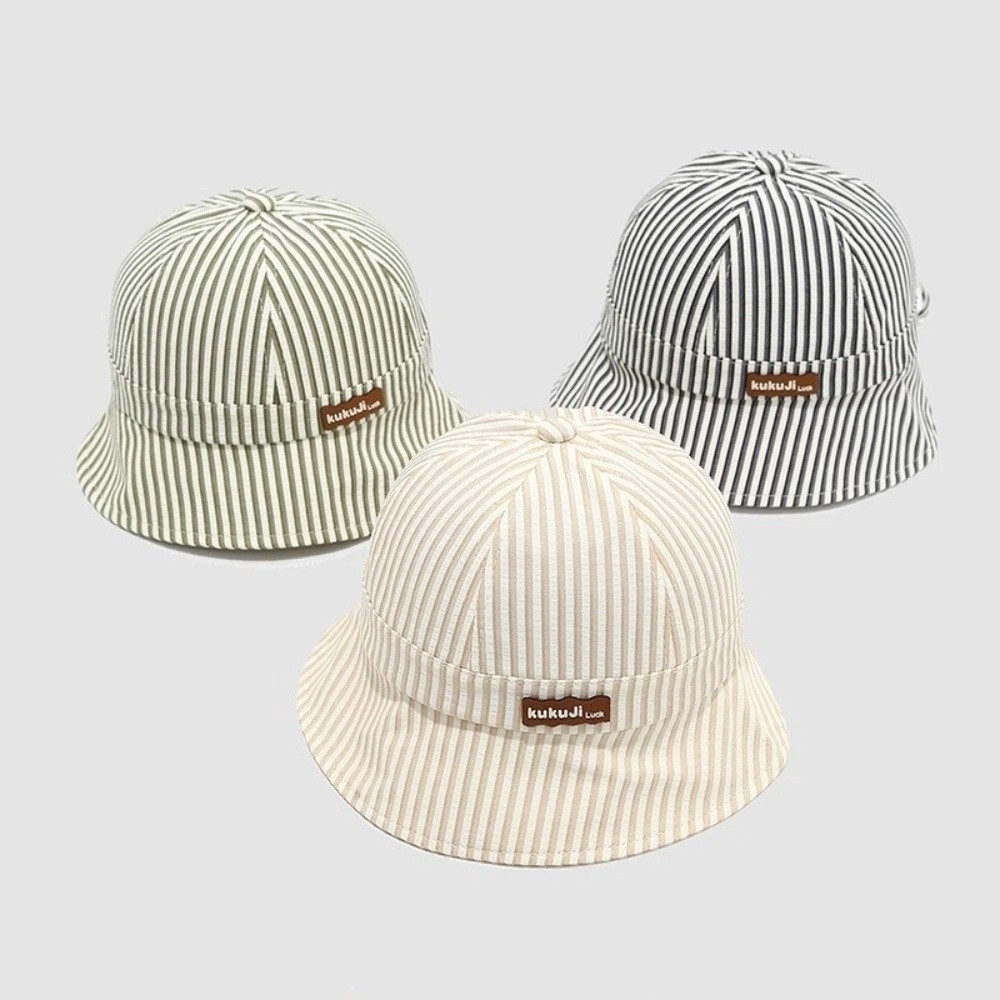 新しいストライプ柄ベビーバケットハット、調節可能で通気性のあ - Sun Hat Wide Brim のレビューと価格