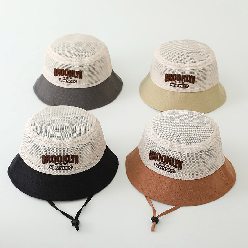 文字刺繍入りベビーサンハット 夏用メッシュ通気性 男の子女の - Bucket Hat Cotton のレビューと価格