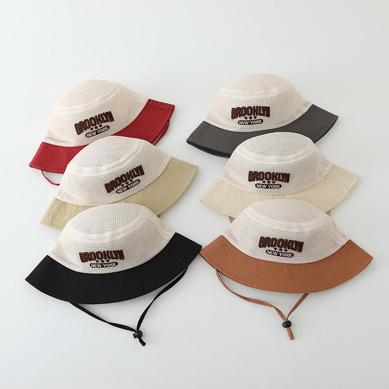 文字刺繍入りベビーサンハット 夏用メッシュ通気性 男の子女の - Bucket Hat Cotton のレビューと価格