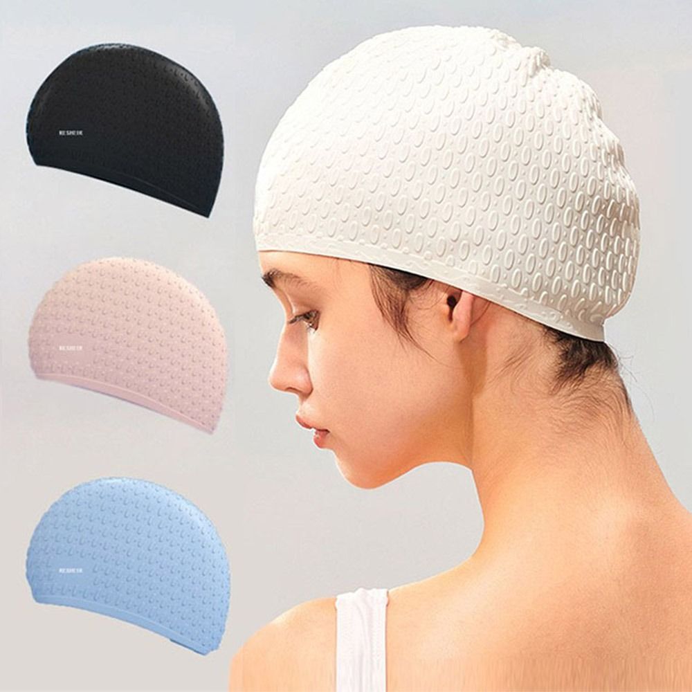 弾性夏水泳キャップ防水快適なシリコーン水泳帽子プロフェッショ - Swim Hat Silicone のレビューと価格