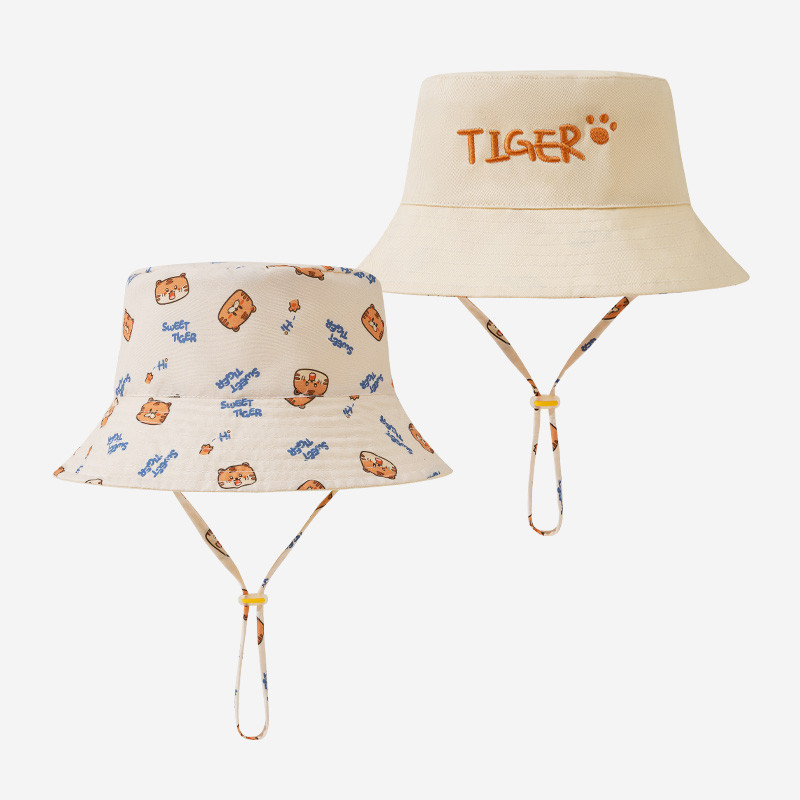 文字刺繍入りベビーバケットハット両面プリント幼児用ベビーボー - Bucket Hat Cotton のレビューと価格