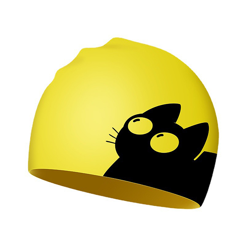 子供用の伸縮性シリコンスイミングキャップ,かわいい猫,長い髪 - Swim Hat Silicone のレビューと価格