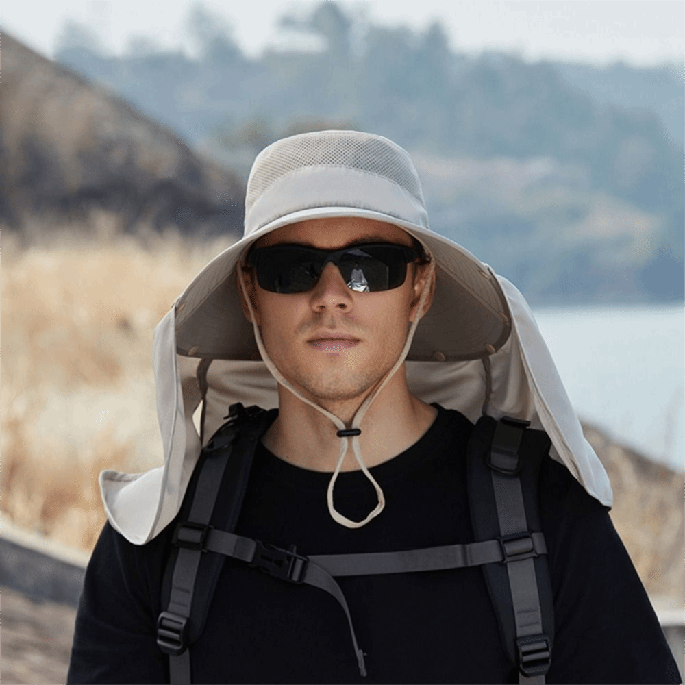 ファッション布男性用サンハット大きなつば取り外し可能なショー - Bucket Hat Cotton のレビューと価格
