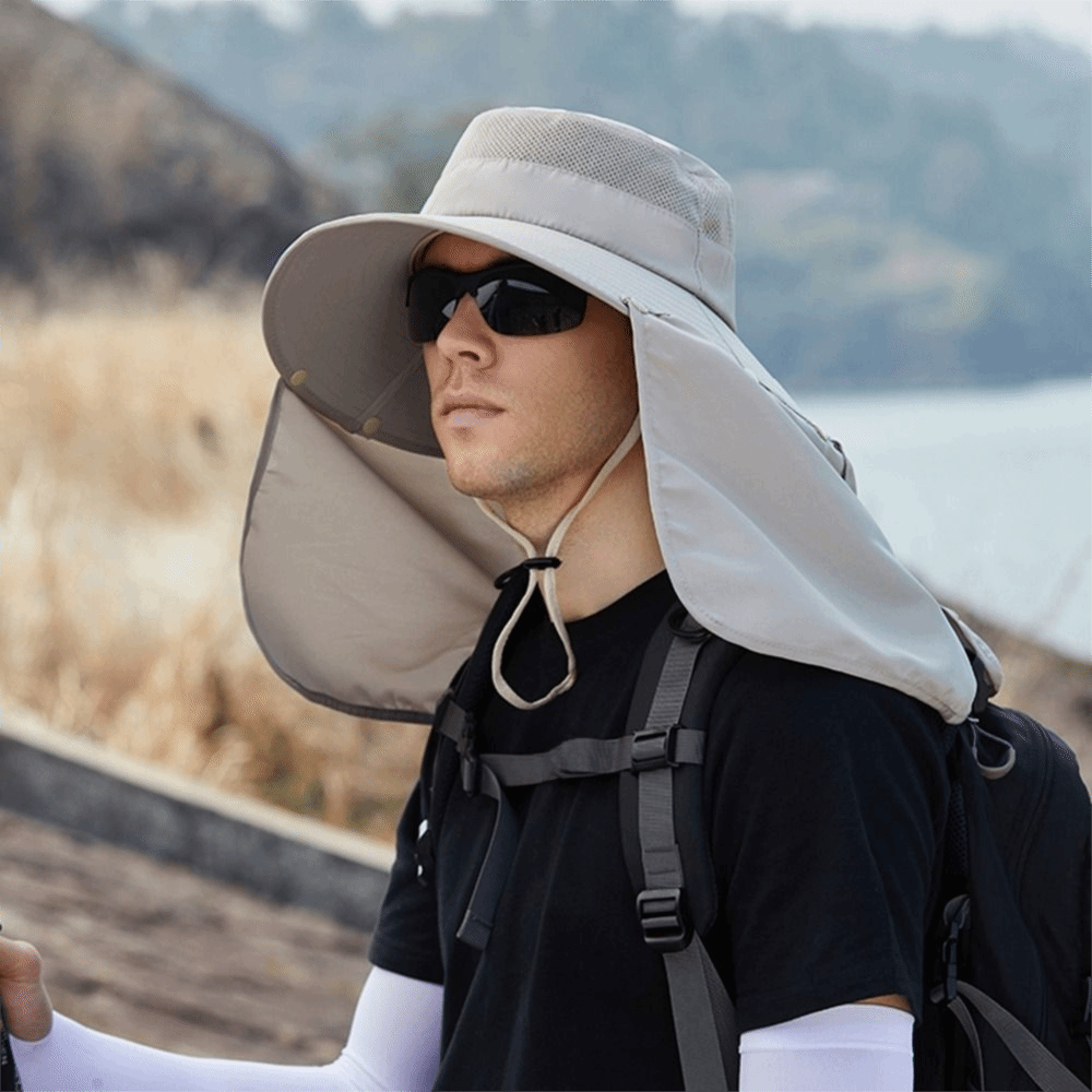 ファッション布男性用サンハット大きなつば取り外し可能なショー - Bucket Hat Cotton のレビューと価格