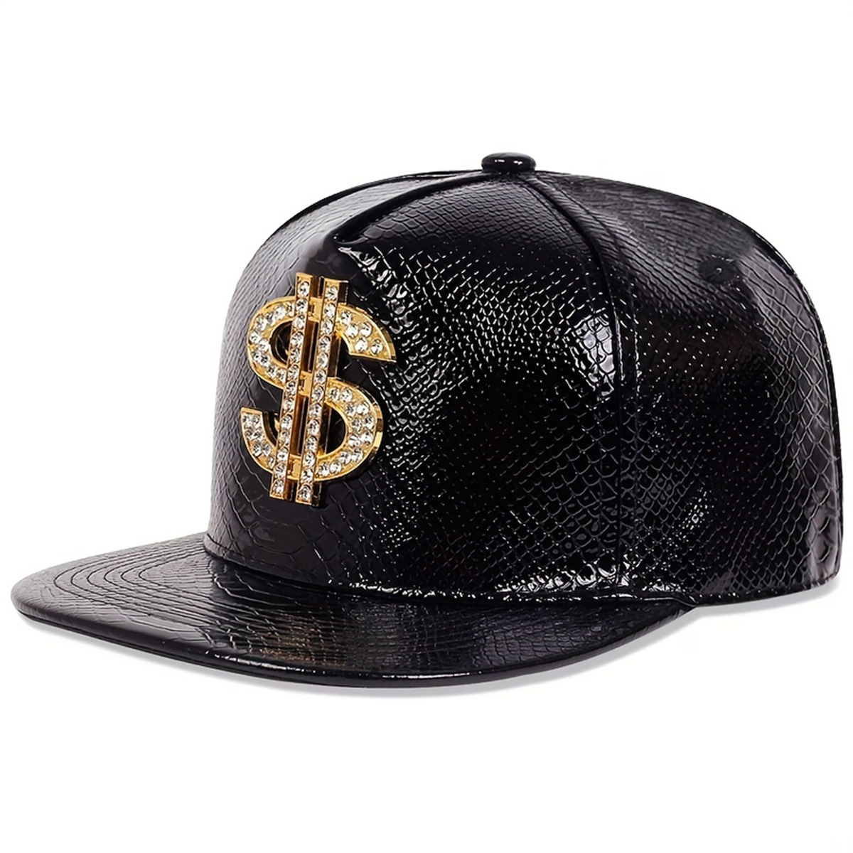 レザーメタリックドルサイン野球帽男性女性調節可能なスナップバ - Baseball Cap Structured のレビューと価格