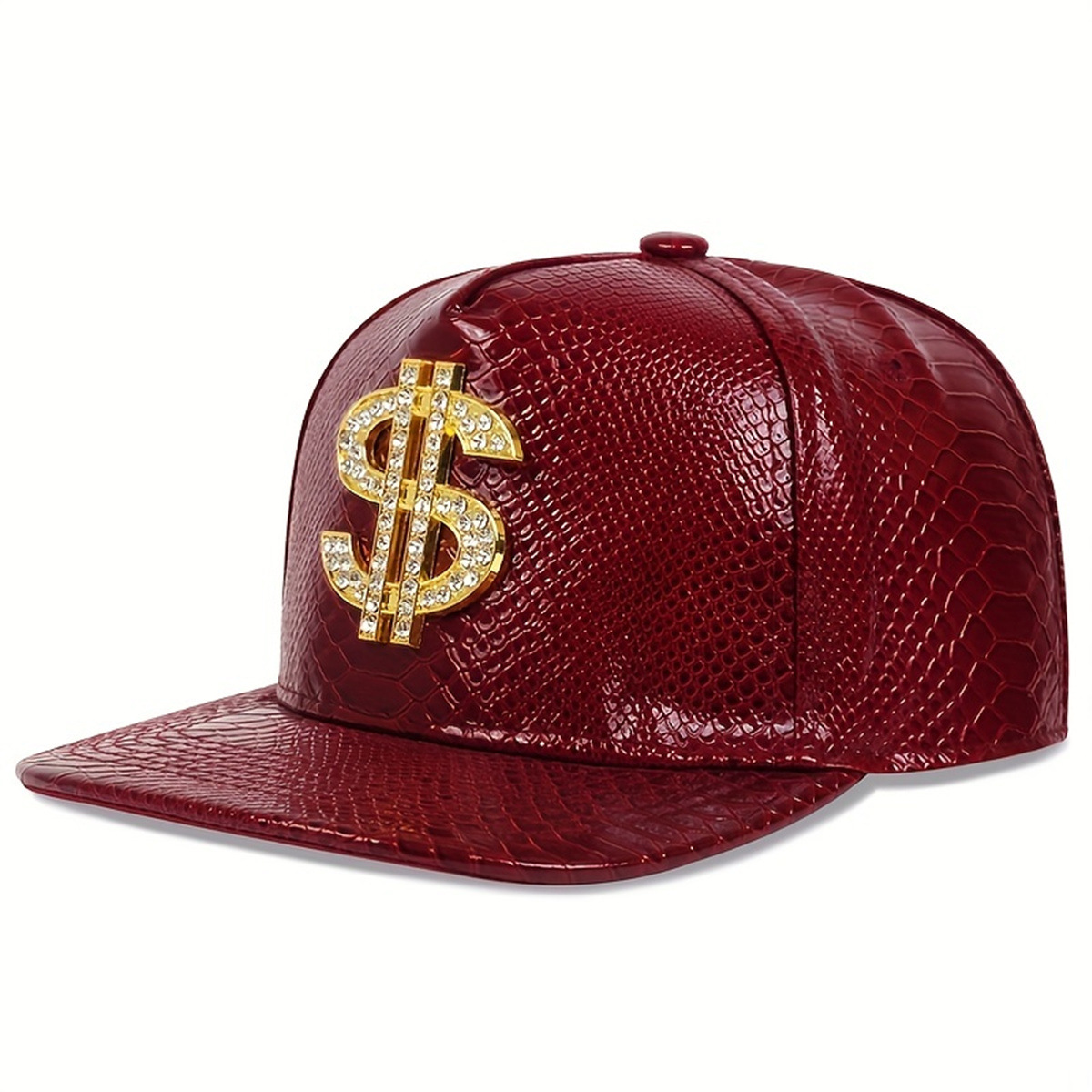 レザーメタリックドルサイン野球帽男性女性調節可能なスナップバ - Baseball Cap Structured のレビューと価格