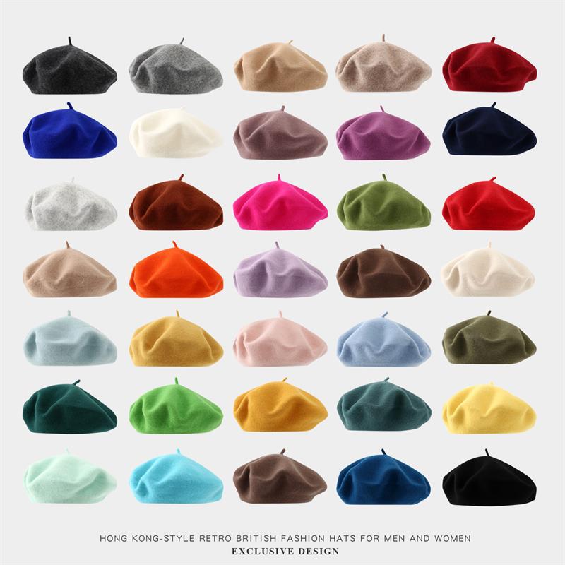ビッグサイズベレー帽女性用大型ベレー帽暖かいユニセックスフレ - Beret French Wool のレビューと価格