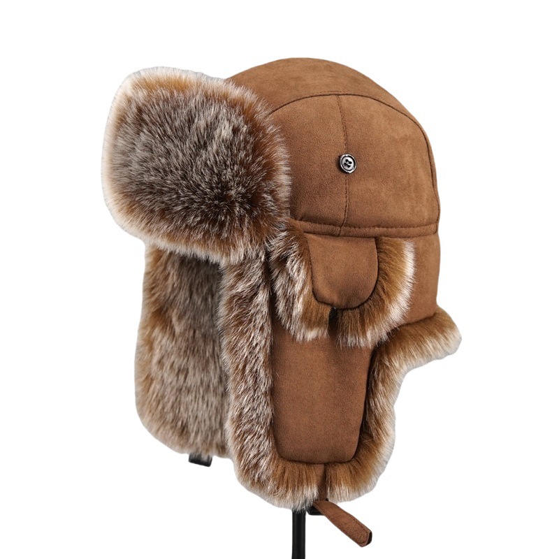 メンズ冬用イミテーションファートラッパーハット、耳当て付きで - Trapper Hat Ear Flap のレビューと価格