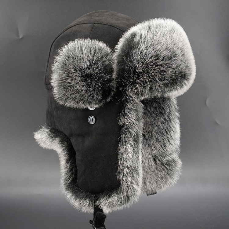 メンズ冬用イミテーションファートラッパーハット、耳当て付きで - Trapper Hat Ear Flap のレビューと価格