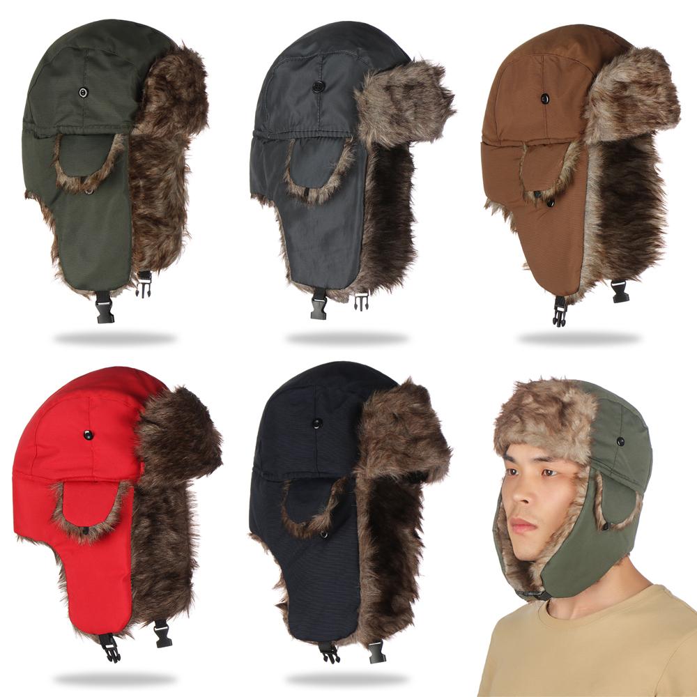 暖かい冬用ファー耳当て付きスキーハット 男女兼用 トラッパー - Trapper Hat Ear Flap のレビューと価格