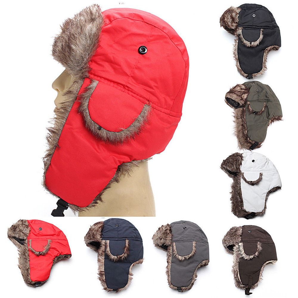 暖かい冬用ファー耳当て付きスキーハット 男女兼用 トラッパー - Trapper Hat Ear Flap のレビューと価格