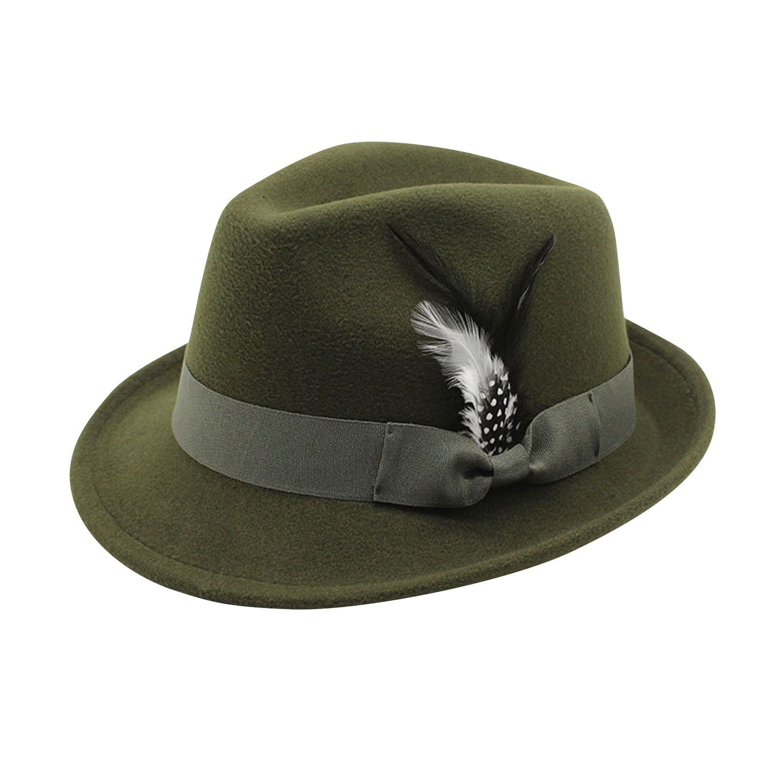 ヴィンテージフェドーラハット女性男性シルクハット、フェザーフ - Fedora Hat Wool のレビューと価格