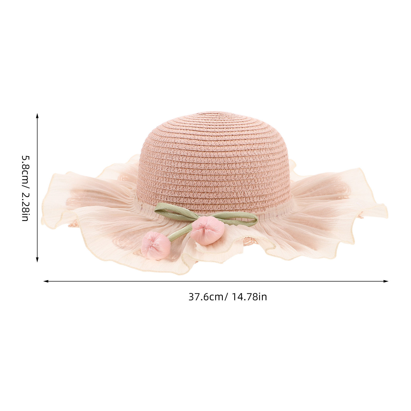 女の子用夏用麦わら帽子、調節可能なストラップ付き、広いつば、 - Sun Hat Wide Brim のレビューと価格