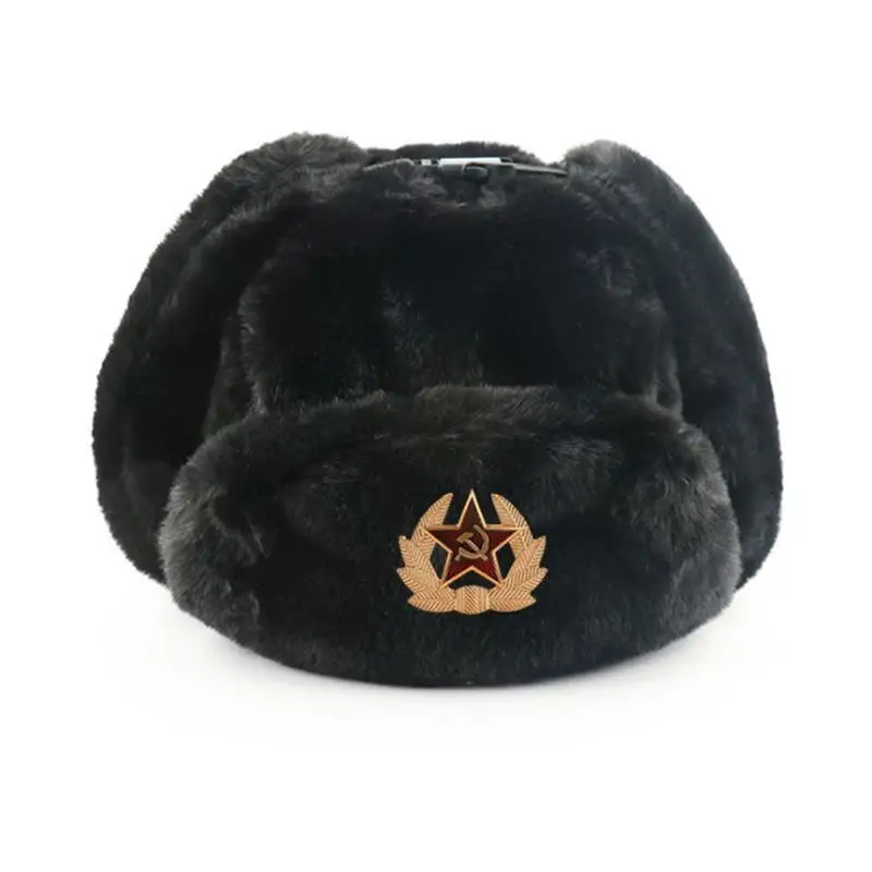 ソビエトバッジ付きウシャンカ帽子 男女兼用 ボンバーハット  - Trapper Hat Ear Flap のレビューと価格