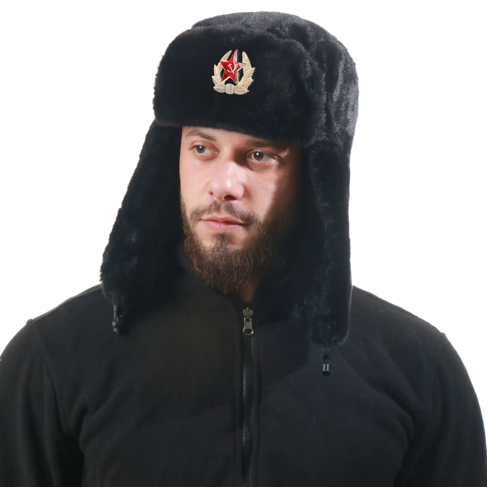 ソビエトバッジ付きウシャンカ帽子 男女兼用 ボンバーハット  - Trapper Hat Ear Flap のレビューと価格