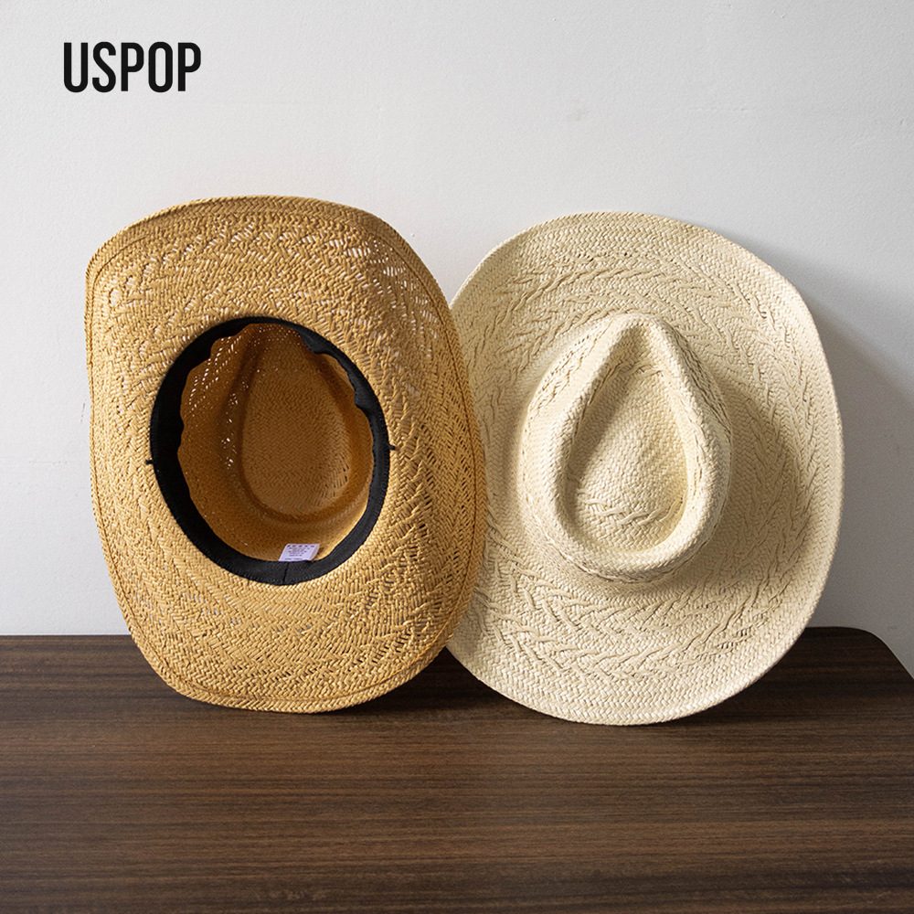 USPOP 女性夏用ストローカウボーイハット手織り紙ストロー - Cowboy Hat Straw のレビューと価格