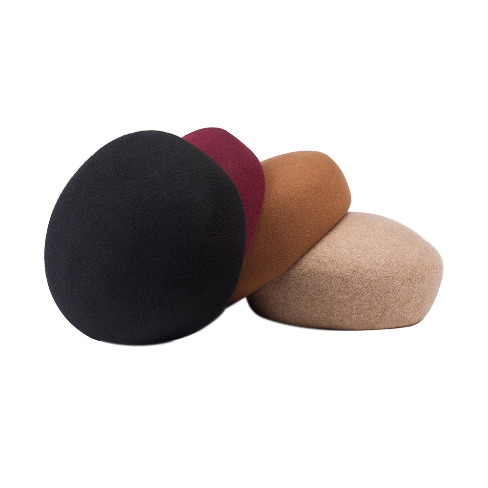 フランス風の新しいウールベレー帽、女性用フェルト冬帽子、おし - Beret French Wool のレビューと価格