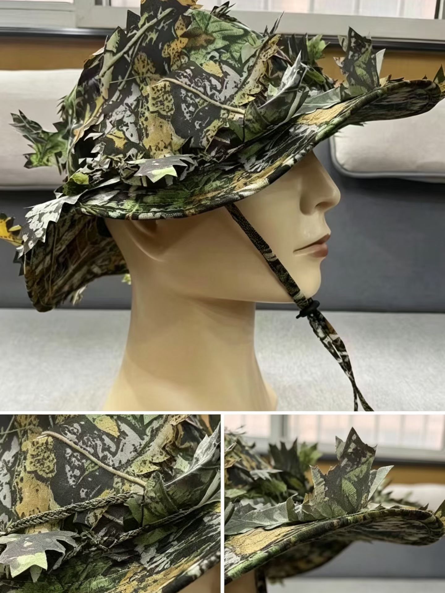 メンズ迷彩ブーニーハット 3D リーフカモフラージュ タクテ - Boonie Hat Tactical のレビューと価格