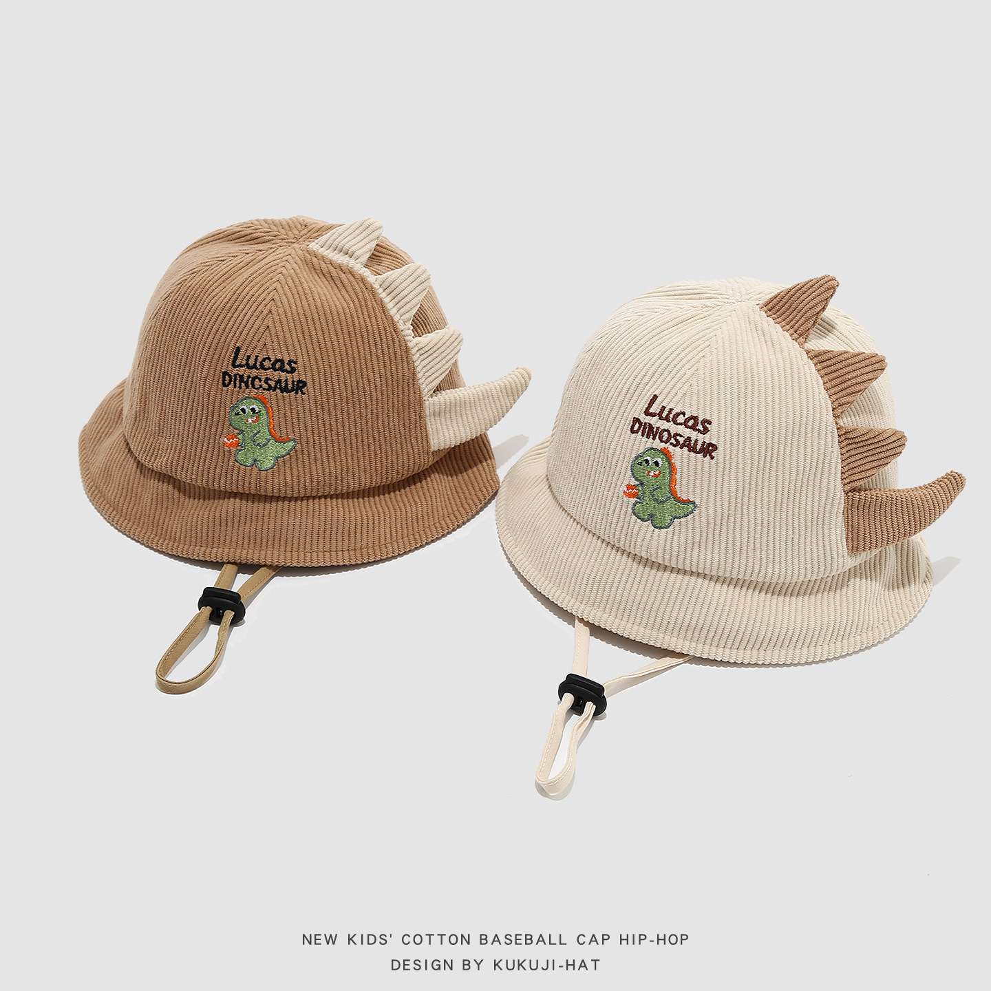 かわいいベビーサンハット春秋軽量恐竜バケットハットワイドつば - Bucket Hat Cotton のレビューと価格