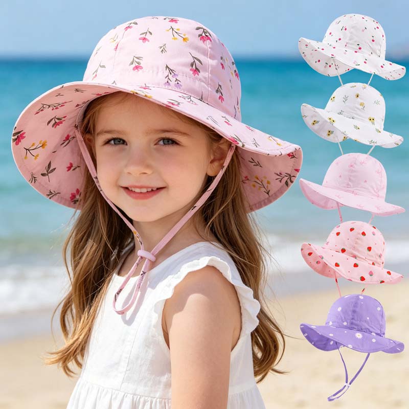 2026 キッズガール帽子夏プリント子供太陽の帽子女の子のた - Bucket Hat Cotton のレビューと価格