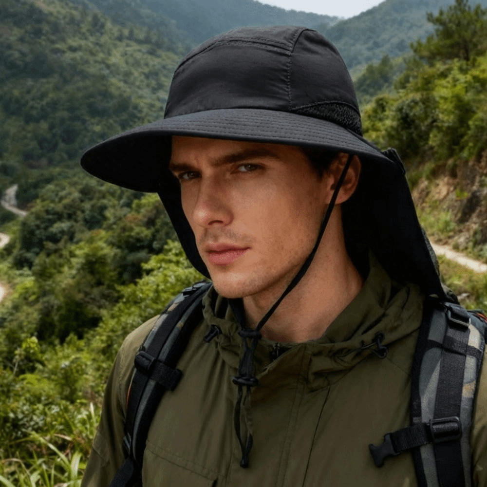 ファッションワイドブリムアウトドアサンハットネックフラップ付 - Bucket Hat Cotton のレビューと価格