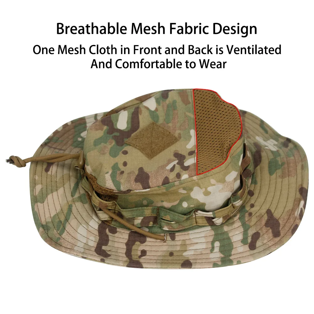 戦術迷彩ブーニーハット UPF 50+ 防風通気性バケットキ - Boonie Hat Tactical のレビューと価格