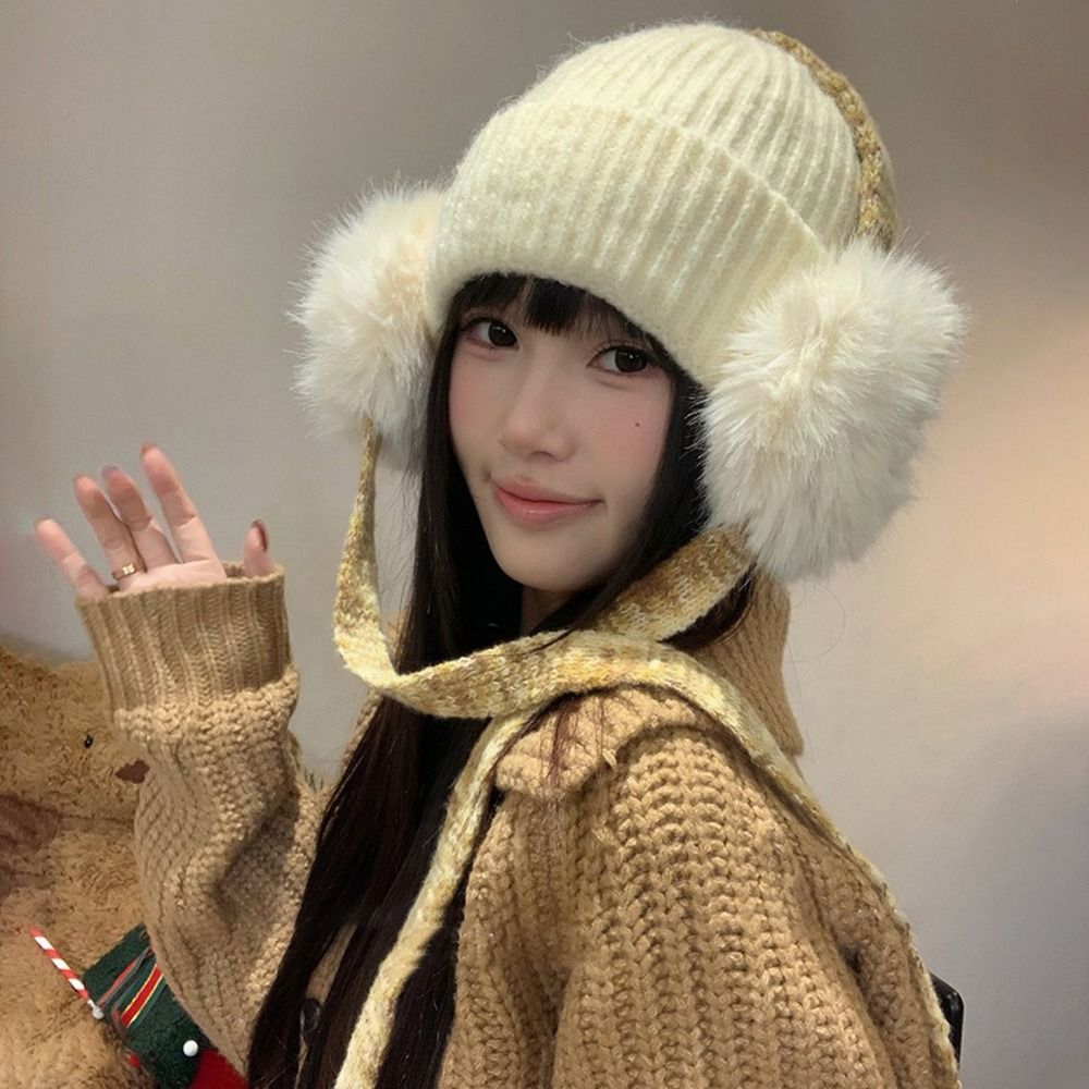 レトロニット耳当て付きビーニー、カフ付き暖かい冬用帽子、心地 - Beanie Cuffed Knit のレビューと価格