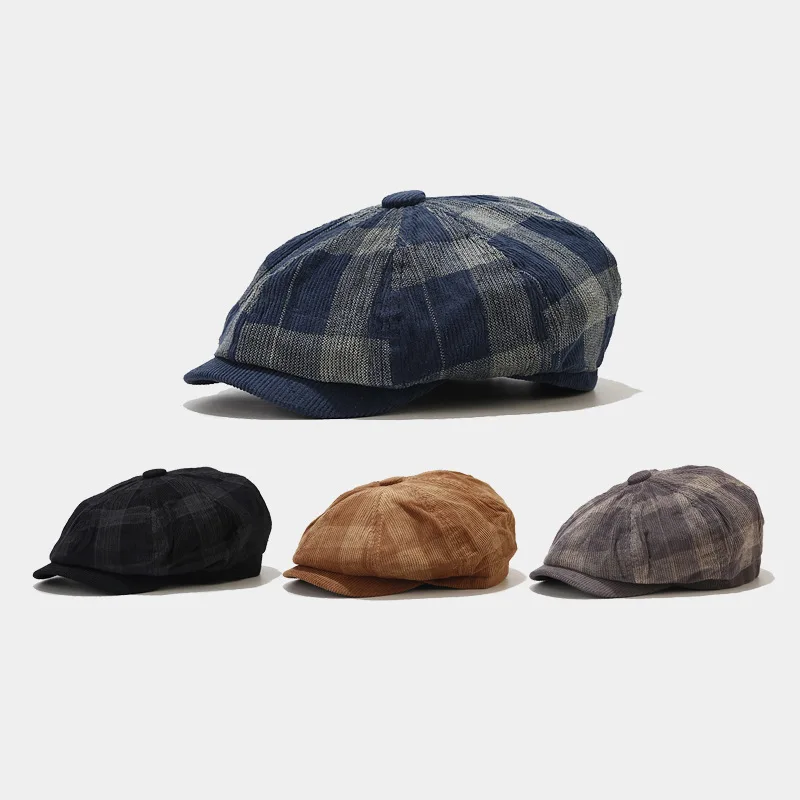 コーデュロイ男性女性若者少年少女キャスケットフラットキャップ - Newsboy Cap Ivy のレビューと価格