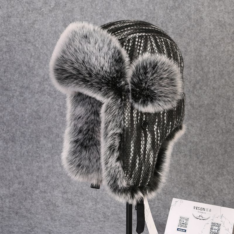 B-8433男爆撃機帽子レックスウサギの毛皮の帽子冬の雪のキ - Trapper Hat Ear Flap のレビューと価格