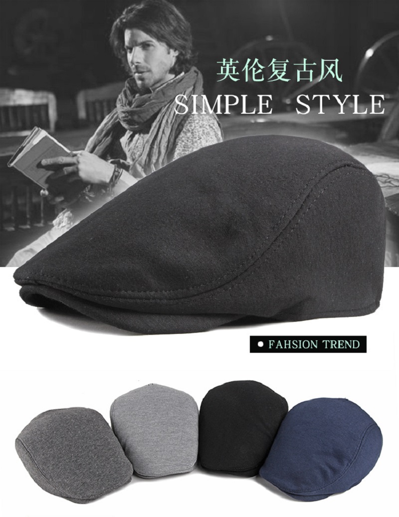 メンズウールブレンドフラットキャップ、ヘリンボーンツイードハ - Newsboy Cap Ivy のレビューと価格